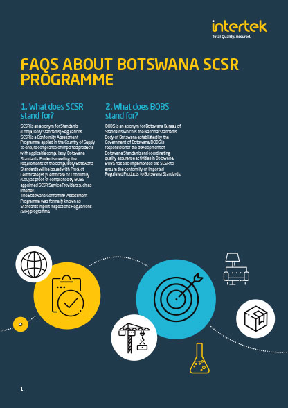Cover of the Botswana SCSR Programme FAQ document