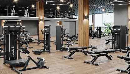 Well-equipped gym or fitness centre