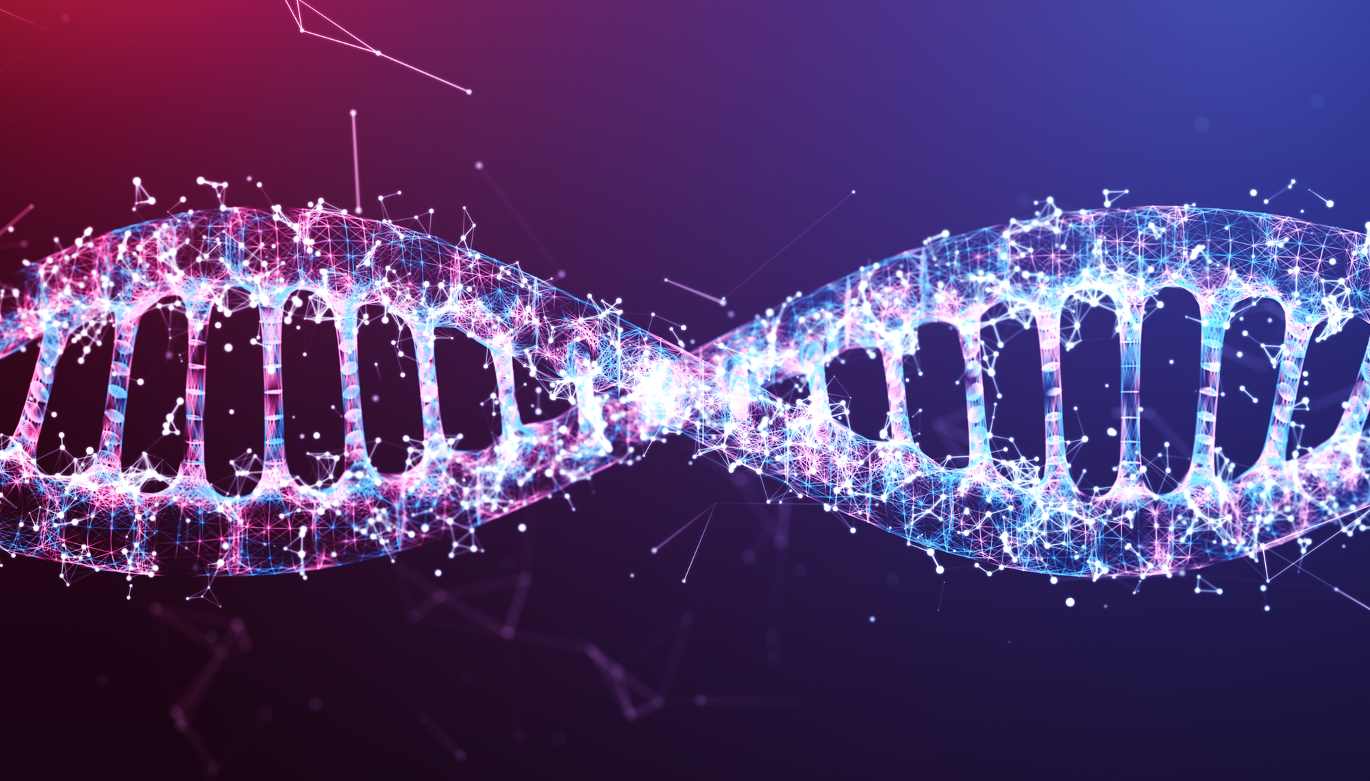 Digital design illustration of DNA wire frame