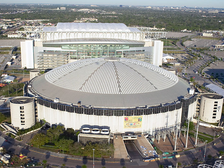 Aerial view of NRG Center in Reliant Park, Houston, TX